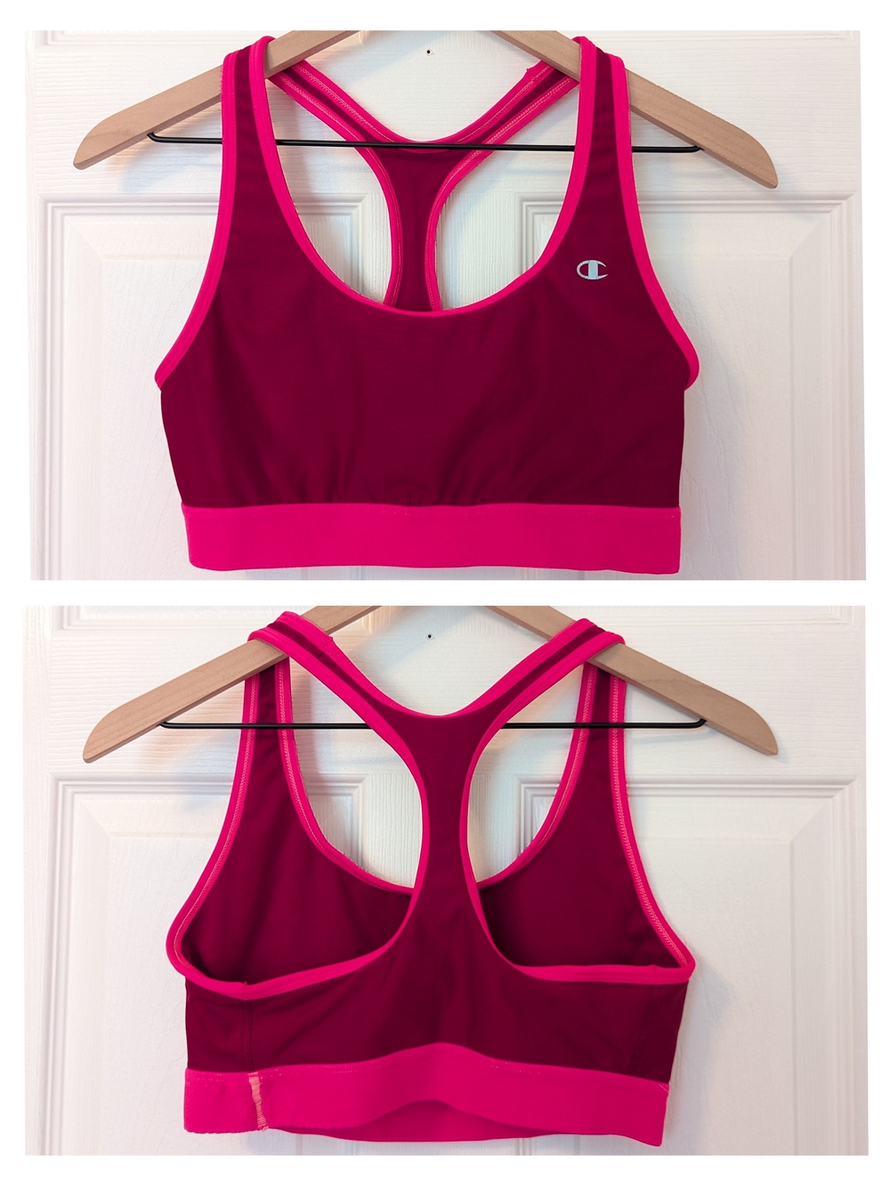 Champion Hot Pink Berry Racerback Sports Bra Large
